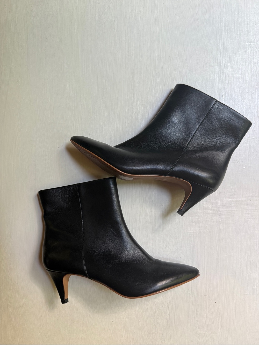Dolce Vita Dee Women’s Mid-Calf Bootie Sz 8 Black Leather Kitten Heel $155